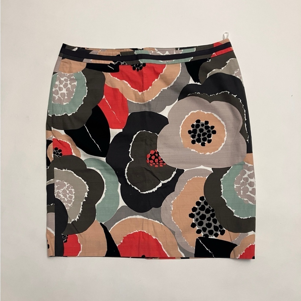 Boden Floral Midi Skirt in Black, Red, Tan, Sage